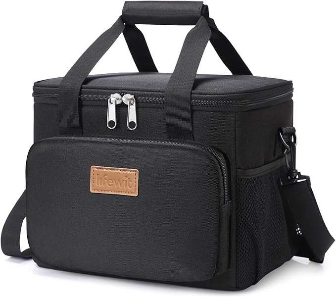 Lifewit Medium Lunch Bag Insulated Lunch Box Soft Cooler Cooling Tote for Adult Men Women, Black ... | Amazon (US)