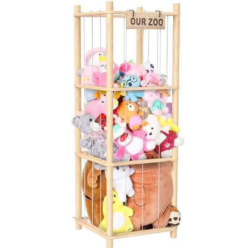 Woodure Stuffed Animal Organizer, Wooden Stuffed Animal Zoo Holder Soft Toy Organizer for Stuff Animal | Amazon (US)