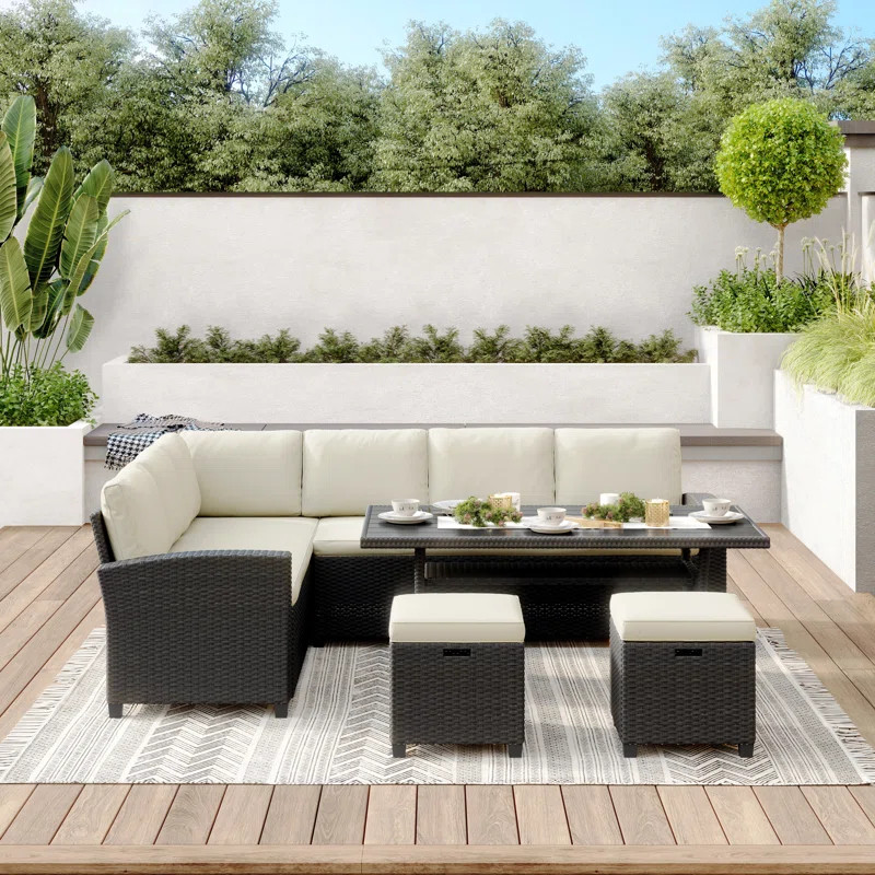 Sand & Stable™ Jett 6 - Person  Wicker / Rattan Outdoor Sofa Seating Group with Cushions & Revi... | Wayfair North America
