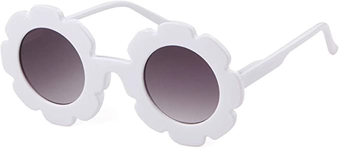 Kids Sunglasses Round Flower UV400 Protection Colorful Glasses for Children Girl Boy | Amazon (US)