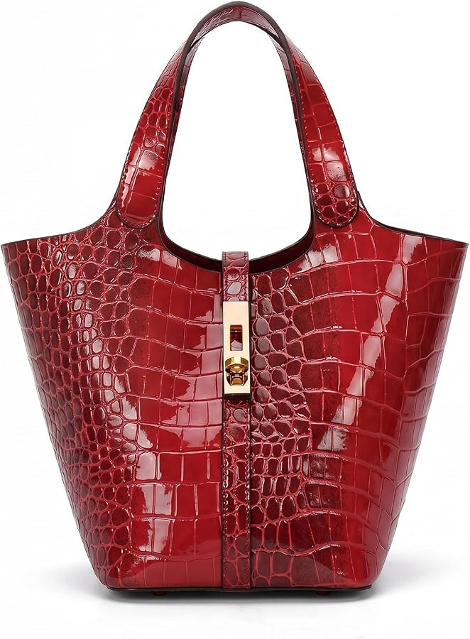 Tote Bag for Women Vegan Leather Bucket Purse for Women Top Handle Handbag Shoulder Bag with Detachable Small Purse | Amazon (US)