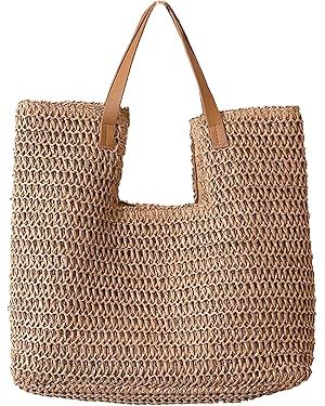 Straw Bags for Women Knit Straw Tote Hobo Bag Stylish Summer Beach Bag Purses 2024 | Amazon (US)
