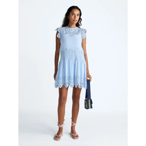 Scoop Women's and Women's Plus Crochet Mini Dress, Sizes XS-4X | Walmart (US)