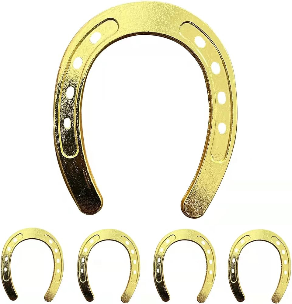 HDFSP 10 pcs Gold Color Lucky Horseshoe Wedding Favors , Vintage Metal Mini Horseshoe Decorations... | Amazon (US)