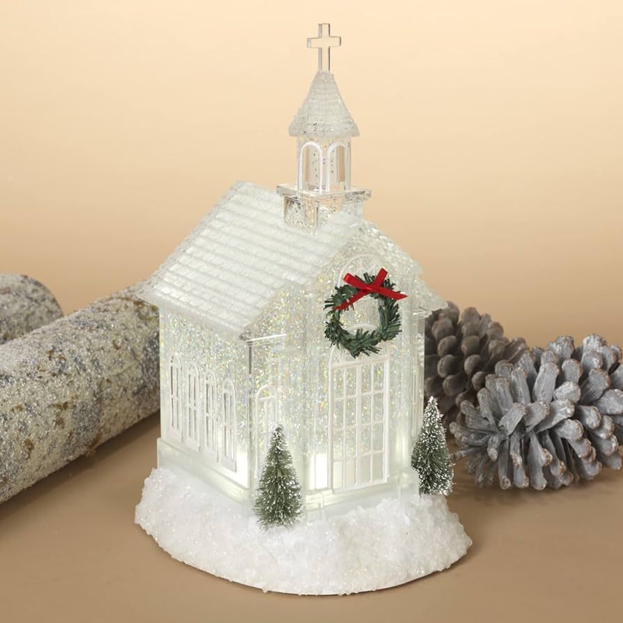 Amazon.com: One Holiday Way 11-Inch Light Up White Church Christmas Snow Globe w/Mini Wreath – ... | Amazon (US)