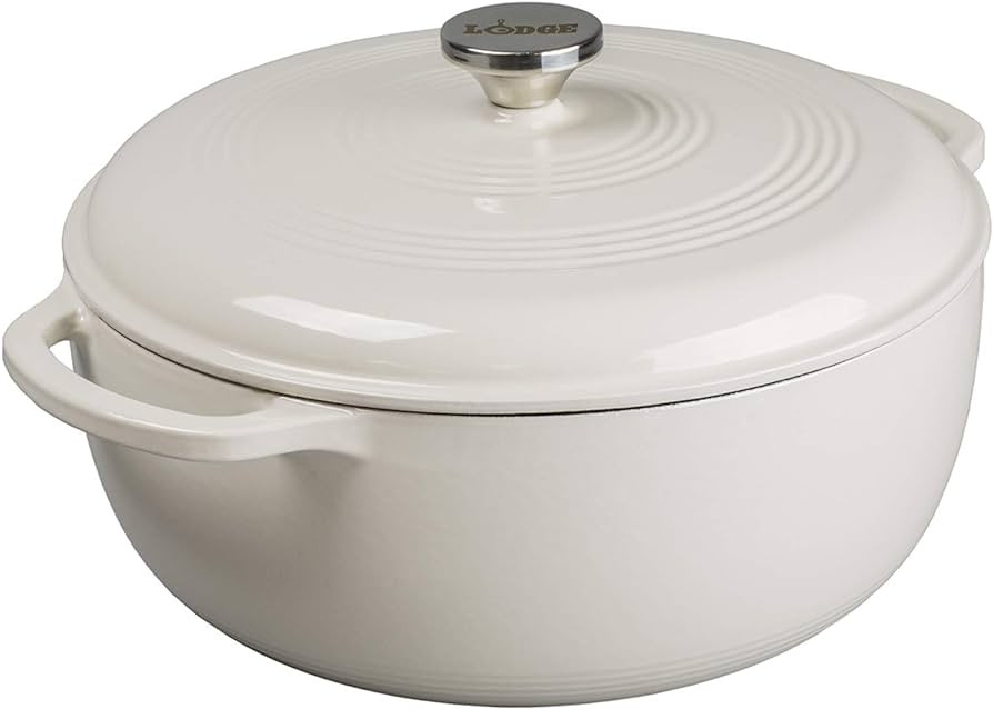 Lodge Enameled Cast Iron Dutch Oven, 7.5 Quart, Oyster white | Amazon (US)