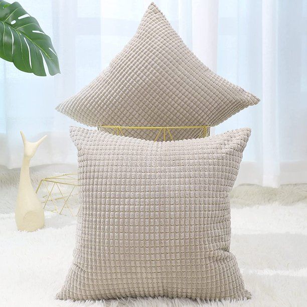 BEBEN Throw Pillow Covers, Decorative Pillow Covers 26X26, Set of 2 Soft Corduroy?Square Cushion ... | Walmart (US)