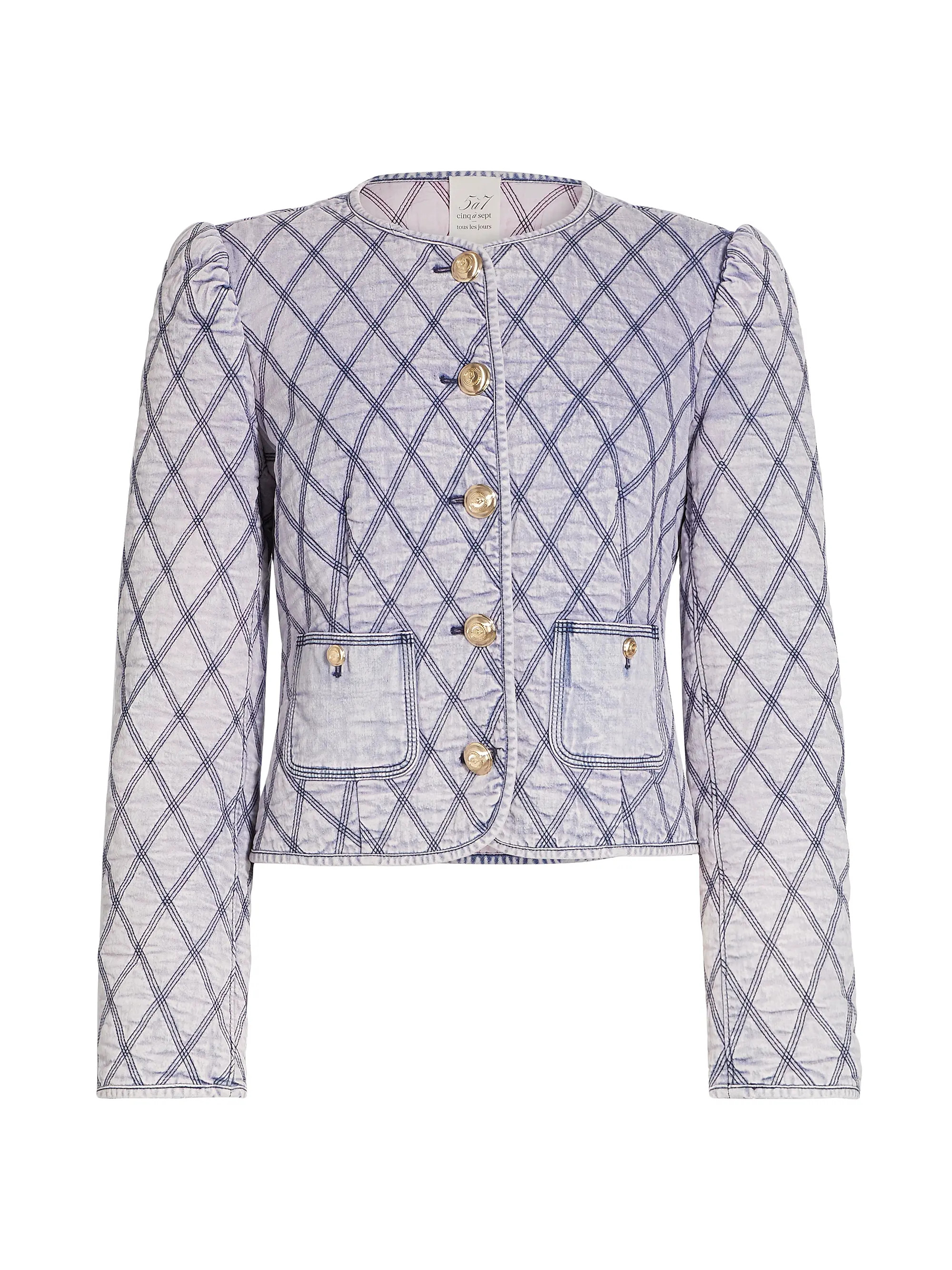 Cinq à Sept Gretchen Stitched Denim Jacket | Saks Fifth Avenue | Saks Fifth Avenue