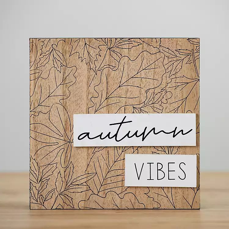 Natural Autumn Vibes Word Block | Kirkland's Home