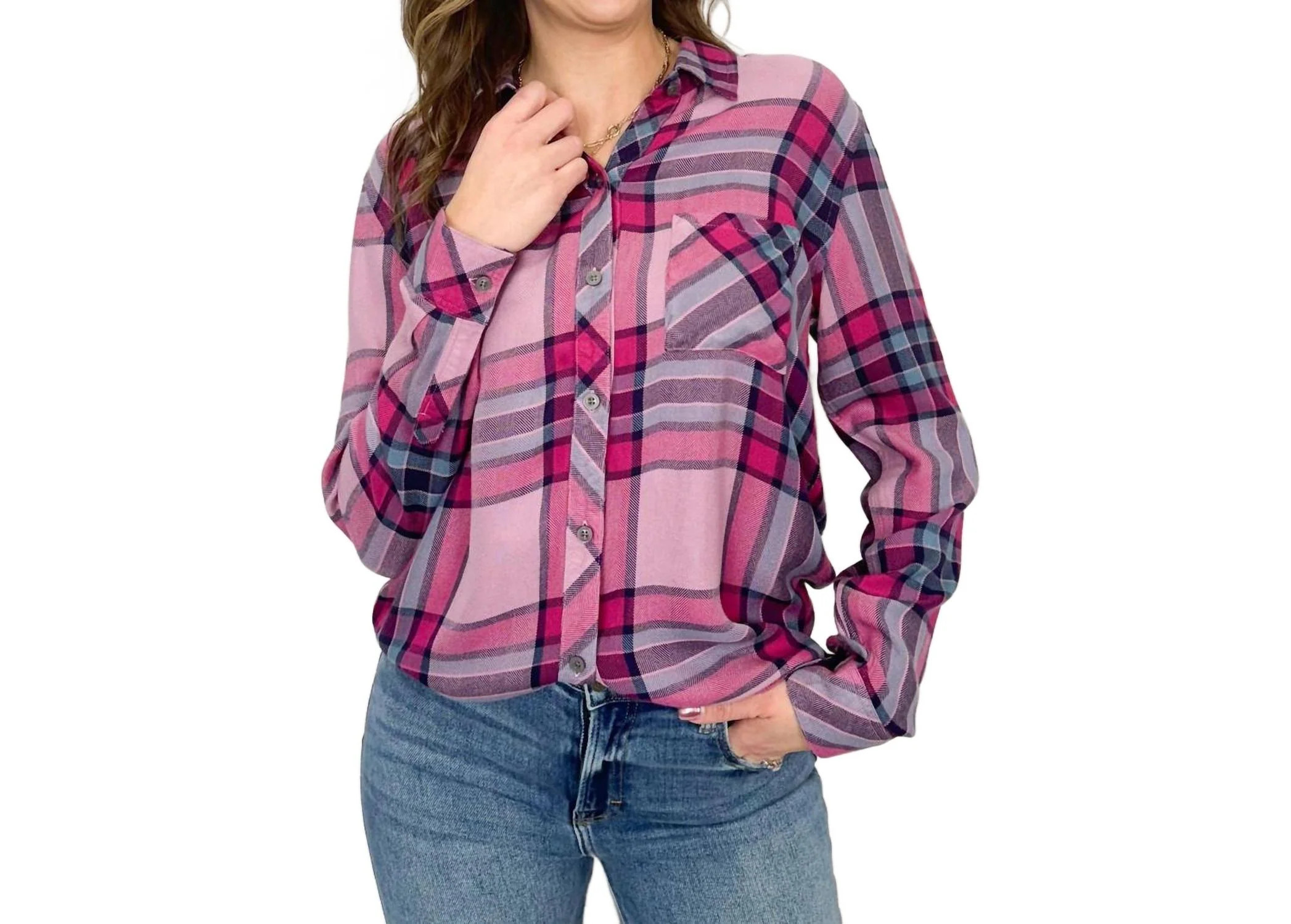 Hunter Shirt In Navy Sea Magenta | Shop Simon