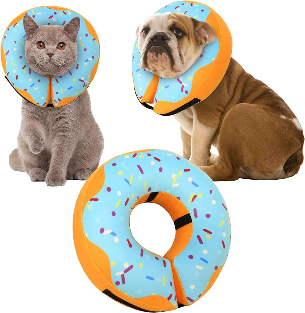 Recovery Donut Collar for Dogs & Cat,Inflatable Dog Cone Collar Alternative After Surgery,Soft Do... | Amazon (US)