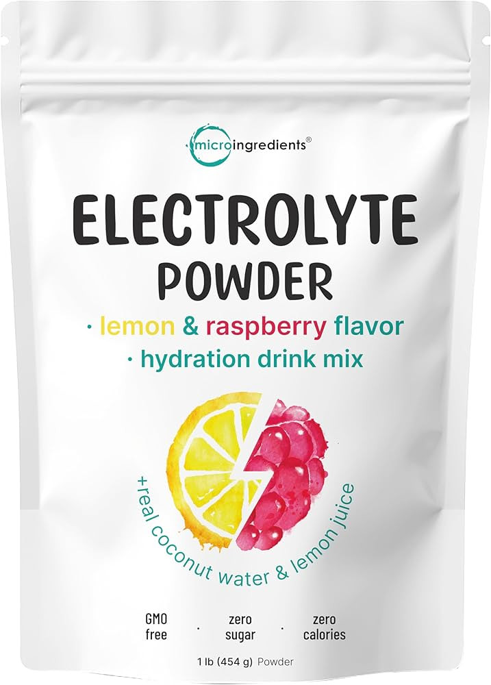 Micro Ingredients Hydration Electrolyte Powder, 1 lb (69 Servings) | Lemon Raspberry Flavor | Hig... | Amazon (US)