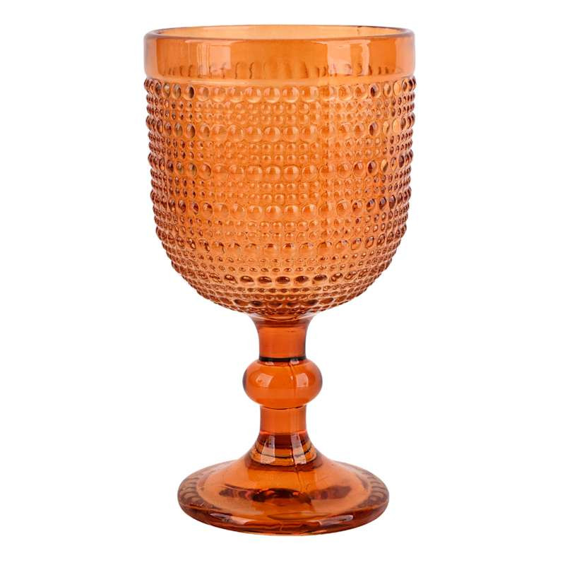Orange Hobnail Goblet, 12oz | At Home