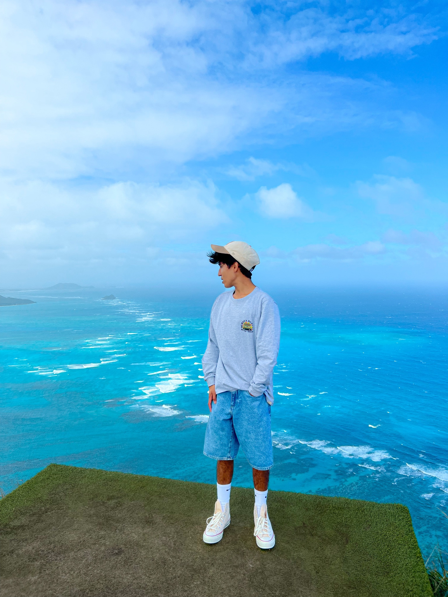 Pacsun spring collection fit as seen in my TikTok and Instagram, denim shorts, grey long sleeve shirt, white high top 

#LTKFind #LTKmens #LTKshoecrush