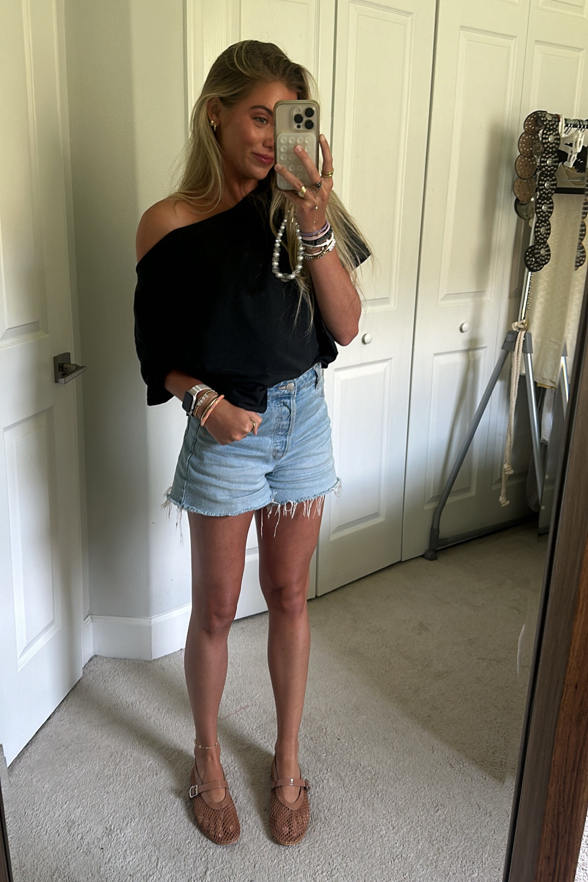 Amazon DOEYG Mesh Ballet Flats for Women Buckle Strap Comfy Casual Office Flat Heel Ballerina Shoes. Rollas jeans denim shorts. Nuuds off the shoulder tee. #nuuds #offtheshoulder #offtheshouldertop #tee #tshirt #closetstaples #closetessentials #closetbasics #staplewardrobe #affordablebasics #qualitypieces #essentialcloset #capsulewardrobe #wardrobeessentials #wardrobemusthaves #nuudsofficial #nuudstryon nuuds, nuuds haul, nuuds try on, nuuds tshirt, off the shoulder tshirt, nuuds off the shoulder shirt, capsule wardrobe, everyday outfit, casual outfit, what to wear, casual style, Pinterest inspired, outfit inspo. 

#LTKFindsUnder100 #LTKShoeCrush #LTKStyleTip