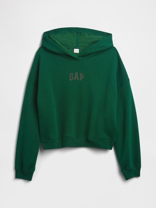 Relaxed Gap Mini-Logo Cropped Hoodie | Gap Factory