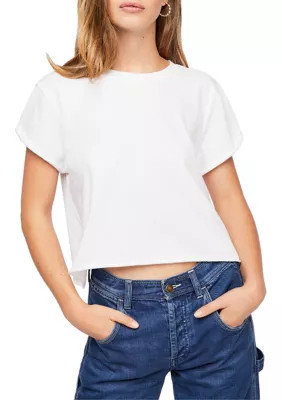 Free People Women's The Perfect Tee, White, Small | Belk