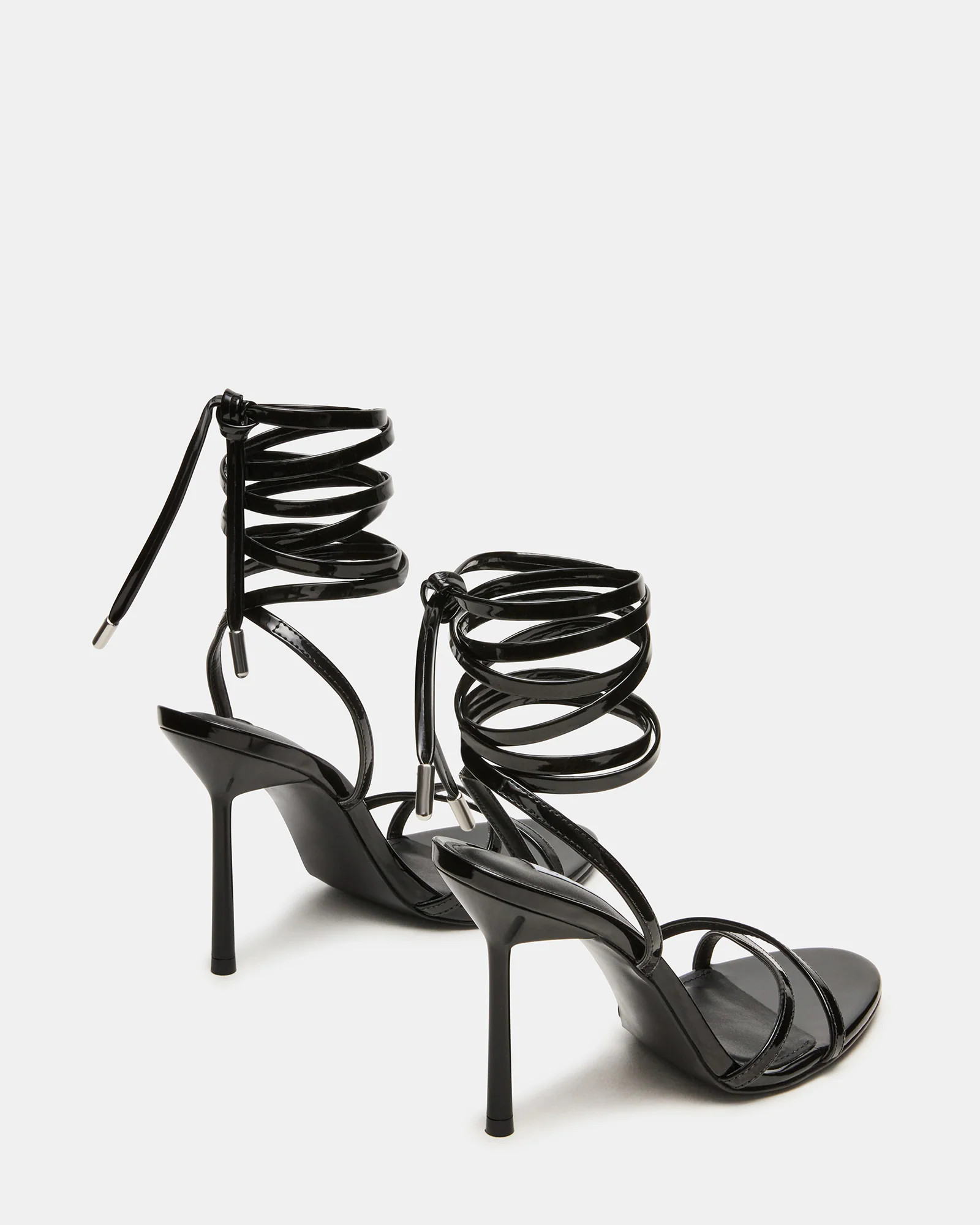 NERI Black Patent Strappy Stiletto Round-Toe Women's Heel | Steve Madden (US)