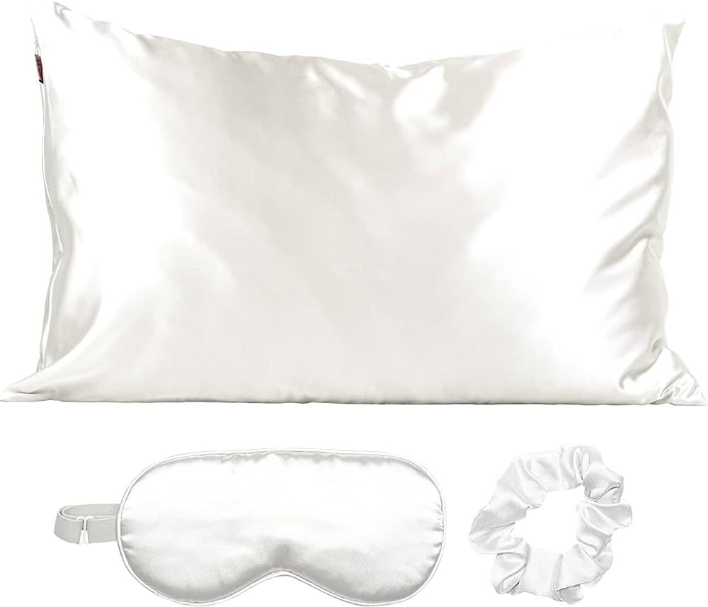 Kitsch Satin Sleep Set | Softer Than Silk Pillowcase & Eyemask Set - Includes 1 Satin Pillowcase,... | Amazon (US)