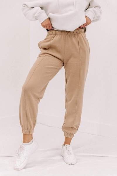 Tan Fleece Joggers | Lane 201 Boutique