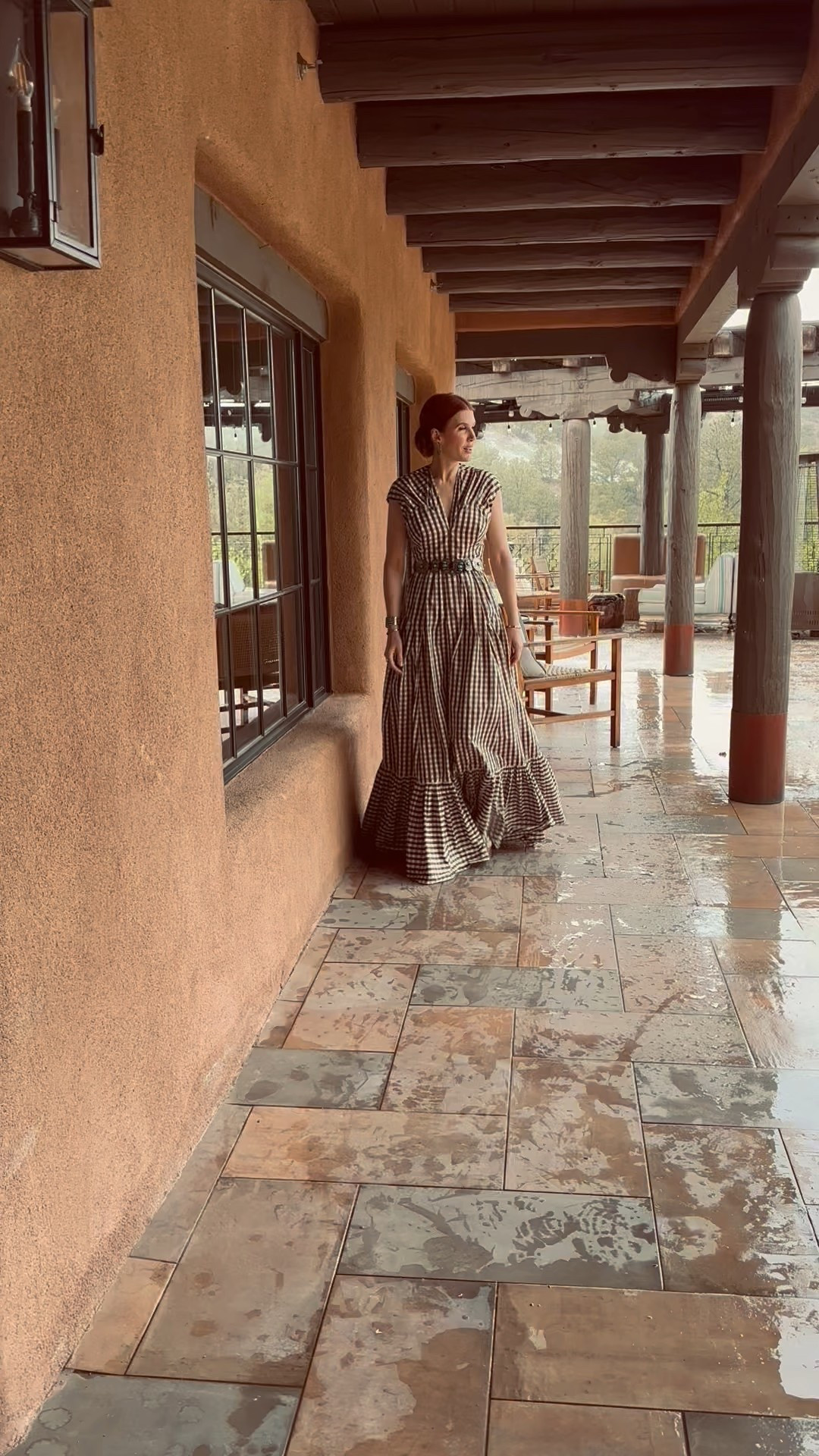 This dress has just the right amount of drama — structured through the bodice, soft through the skirt, and it moves like a dream. A gingham taffeta moment from Lela Rose for the LTK Platinum Creator Conference  in Santa Fe that feels classic, but not expected.
