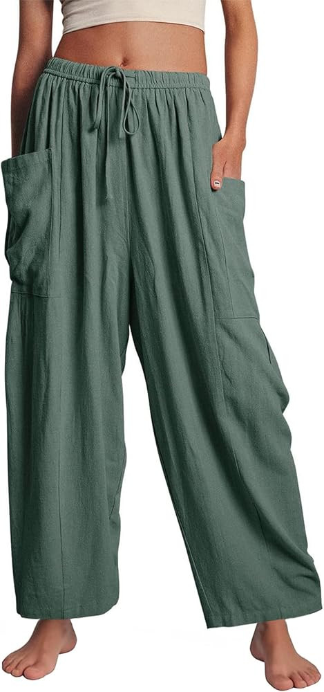 Flygo Wide Leg Pants Palazzo Harem Pants Loose Fit | Amazon (US)
