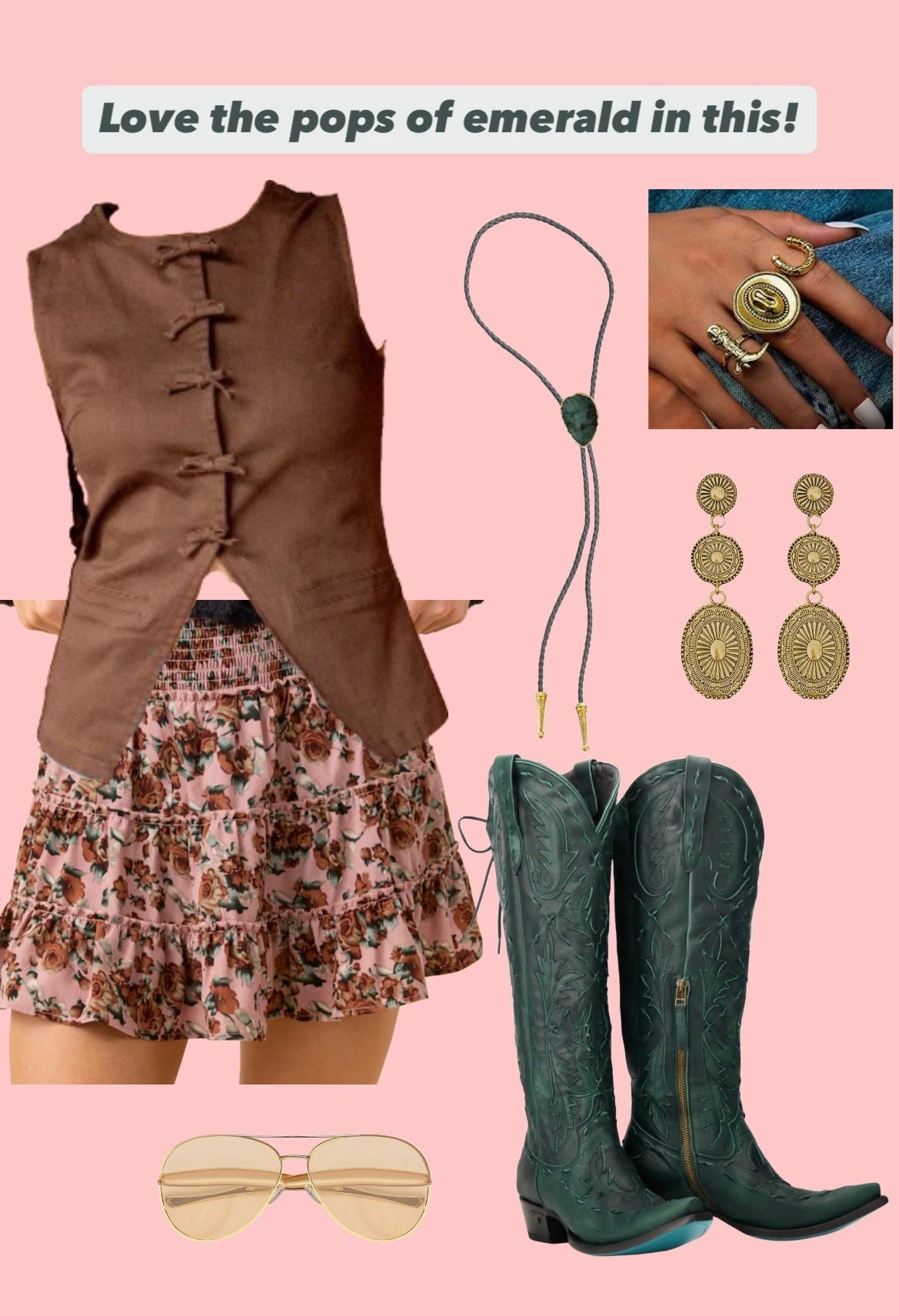 Fall transition outfit idea! Beautiful browns, pink, and emerald green! Code LORI to save on skort and vest

#LTKSeasonal #LTKFallSale #LTKShoeCrush
