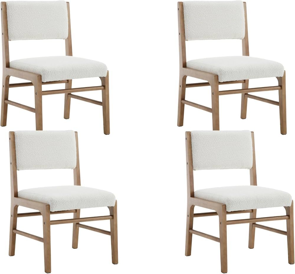 VESCASA Upholstered Dining Chairs with Rectangular Cushion Back, Mid-Century Modern Padded Dining... | Amazon (US)