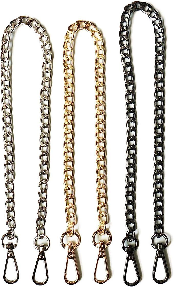 Gnognauq 3 Pieces 15.7 inch Purse Chain Strap Flat Chain Strap Handbag Chains with Metal Buckles ... | Amazon (CA)
