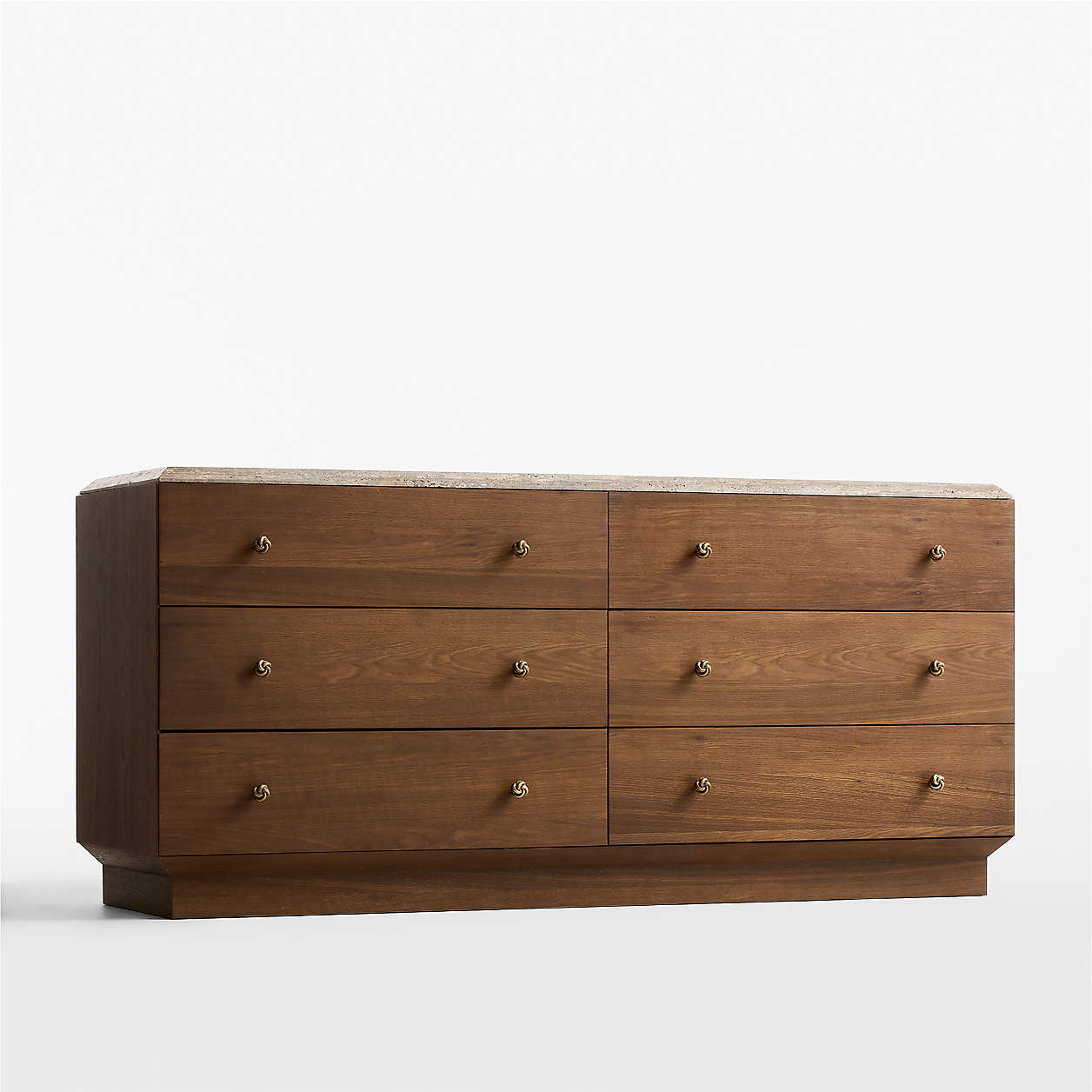 Fusao 66" Stone Top 6-Drawer Dresser by Jeremiah Brent + Reviews | Crate & Barrel | Crate & Barrel