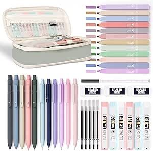 Nicpro 39 PCS Aesthetic School Supplies with Big Capacity Pen Case, 12 Colors Chisel Tip Cute Hig... | Amazon (CA)