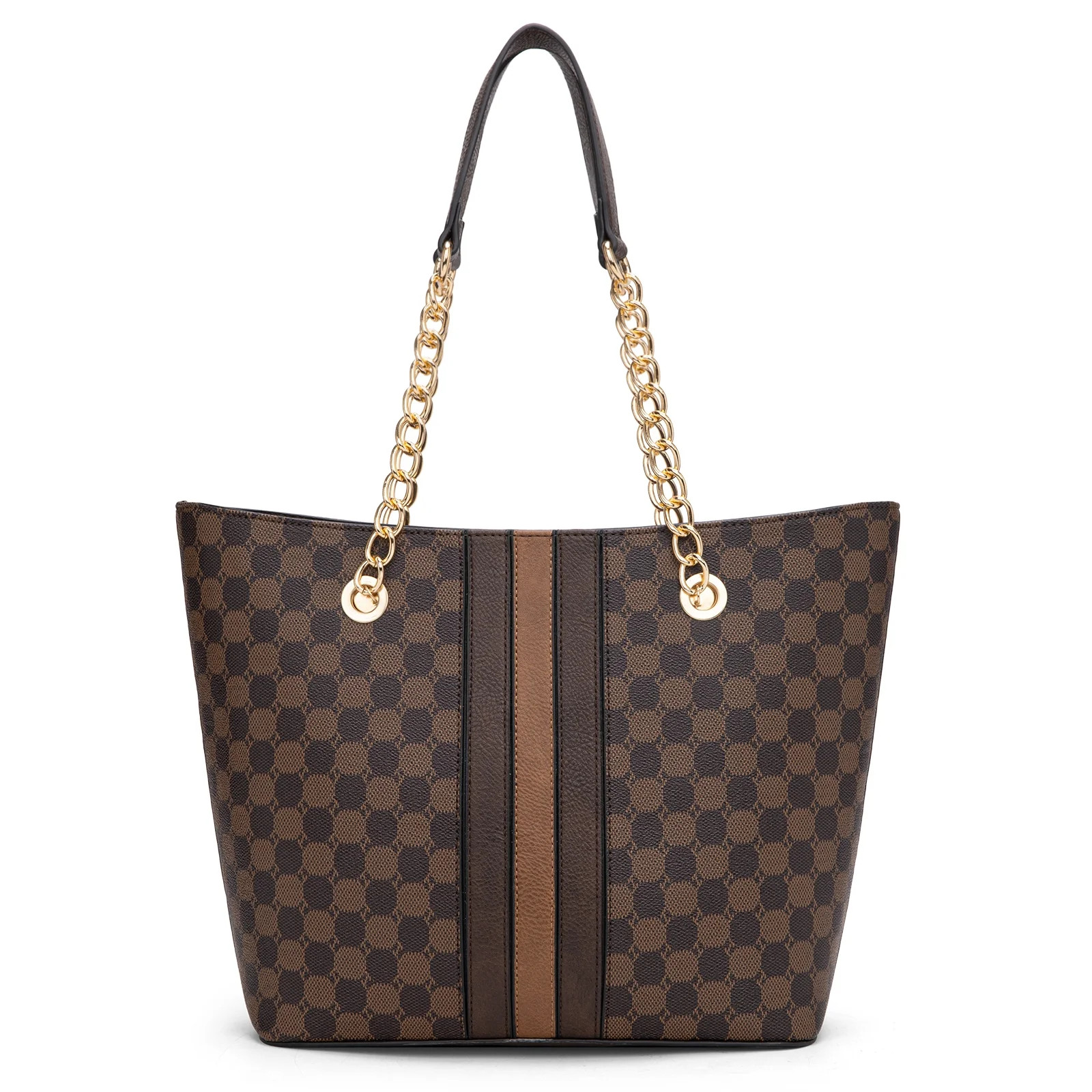 Montana West Tote Bag for Women Chain Top-handle Handbags, Dark Coffee | Walmart (US)