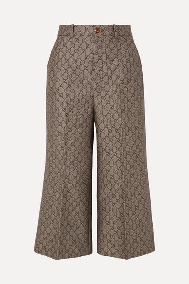Cotton and wool-blend jacquard wide-leg pants | NET-A-PORTER (US)