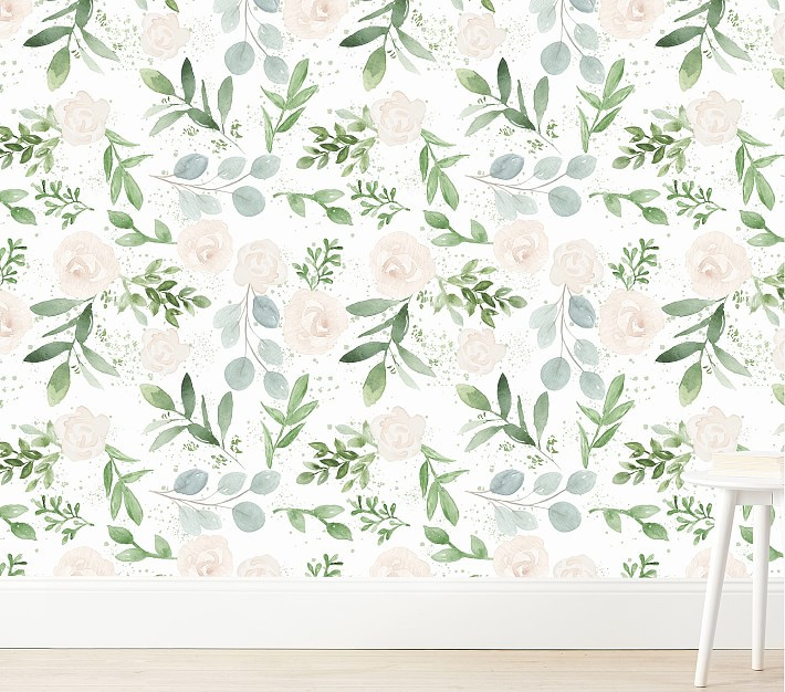 Wallpaperie Farmhouse Floral Wallpaper | Pottery Barn Kids