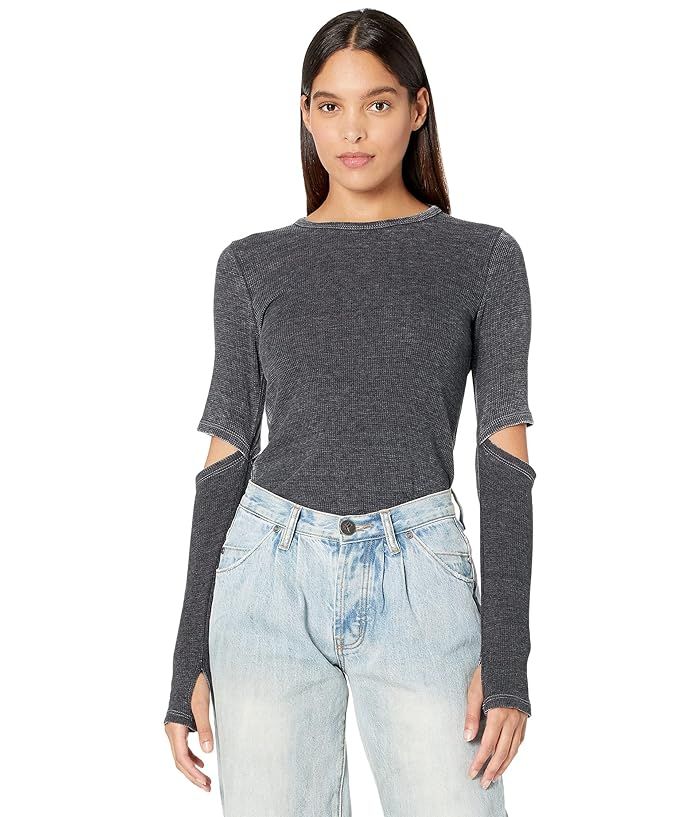 Michael Lauren Solomon Long Sleeve Fitted Tee with Elbow Slit | Zappos