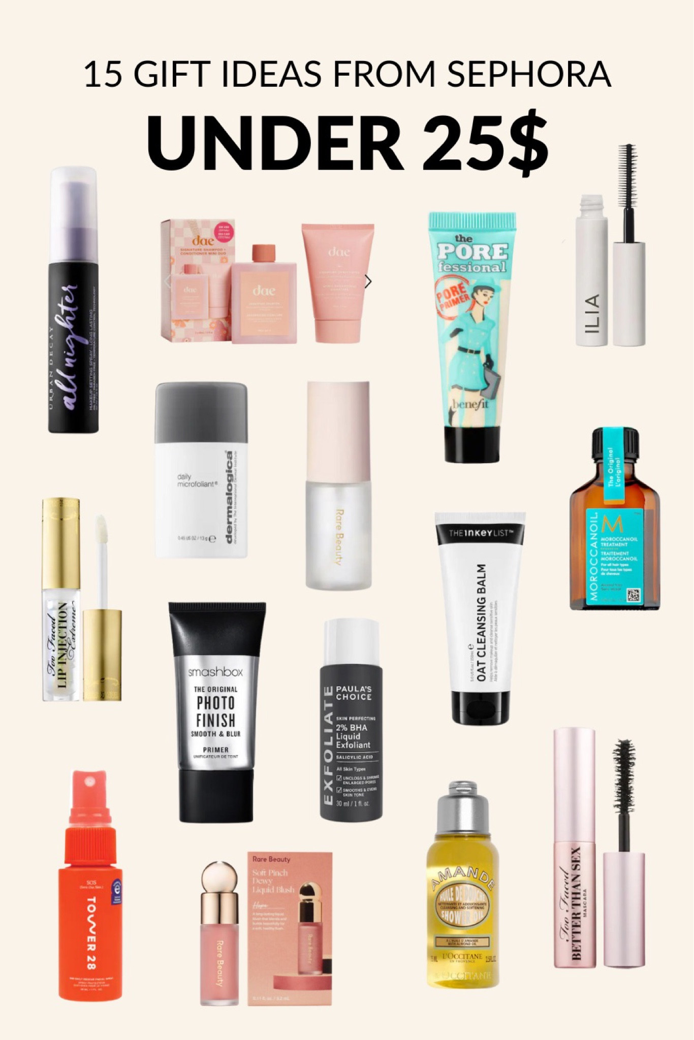 GIFT GUIDE | 15 gift ideas from Sephora under 25$ 💄✨

#LTKHoliday #LTKbeauty #LTKGiftGuide