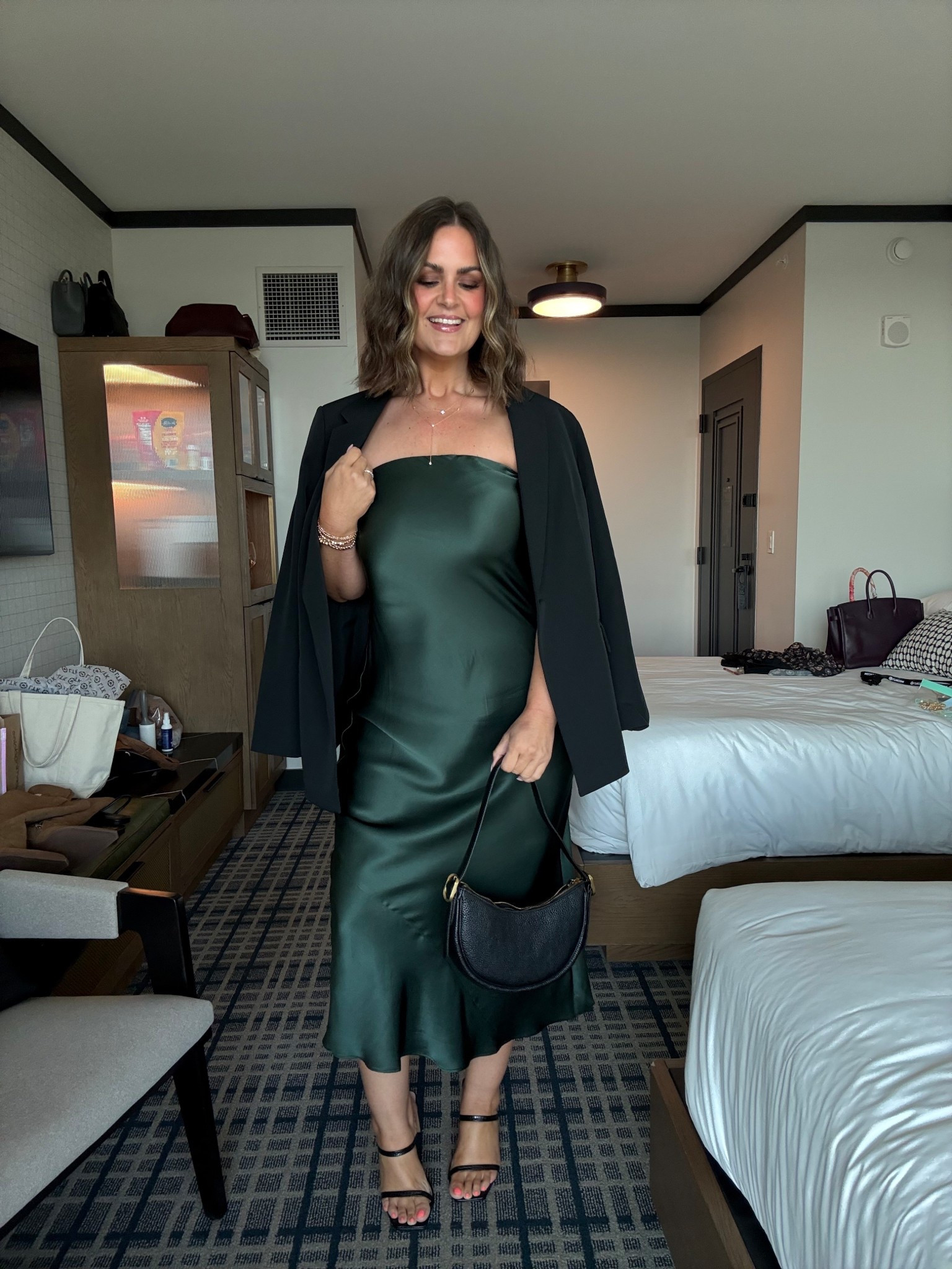 Cocktail party outfit

Dress, large
Shoes, 9.5 (size down 1/2)
Bra, true to size
Shapewear shorts, XL (don’t size down)
Blazer, XL (could do a large too)

Size 12, midsize, quince, cocktail hour, wedding guest dresss

#LTKCon #LTKWedding #LTKParties