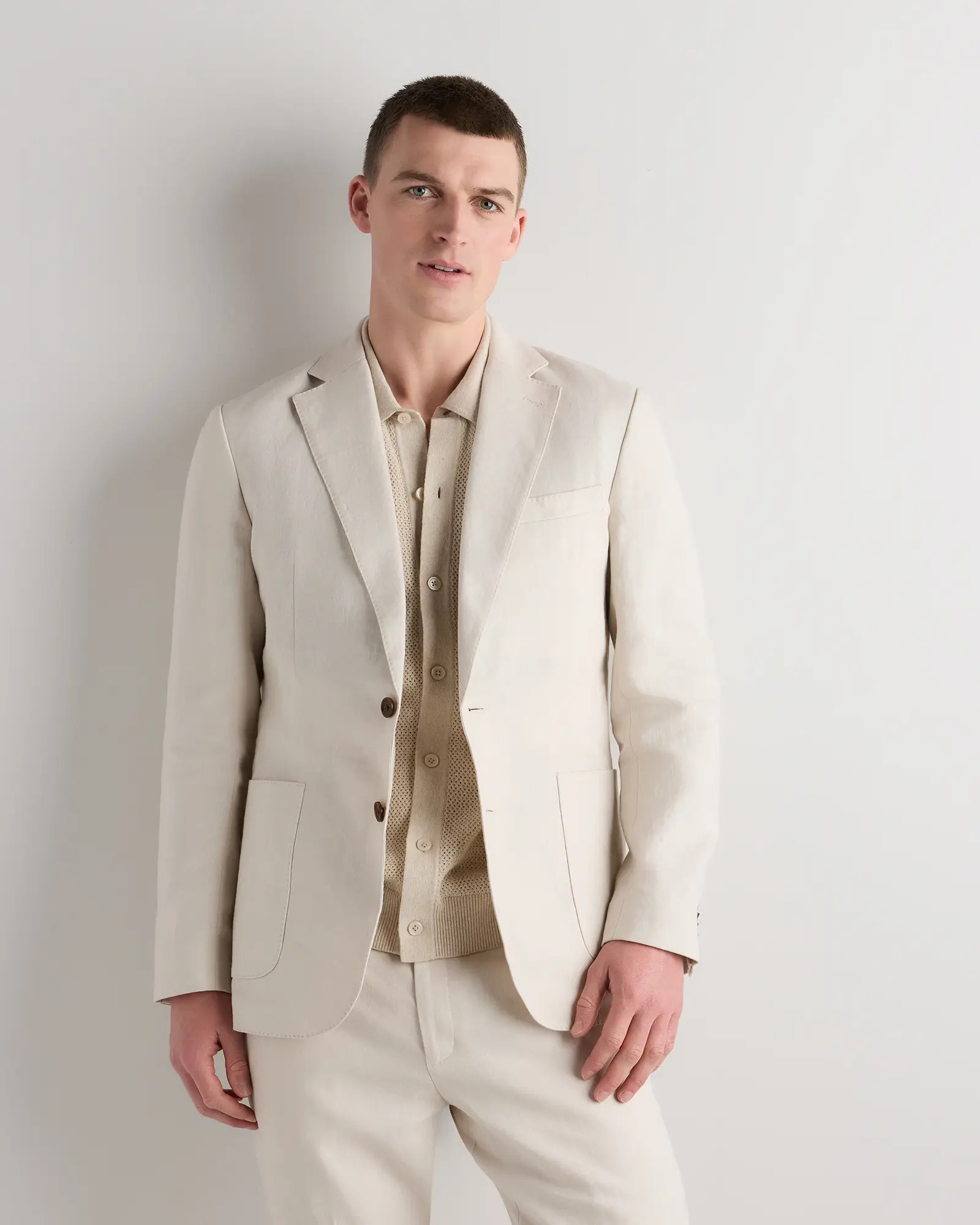 Men's Tailored European Linen Suit Blazer in Sand | Quince