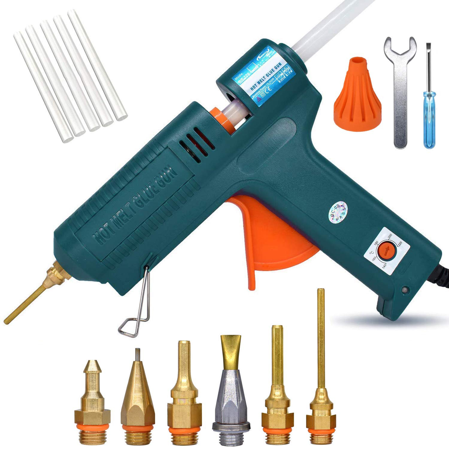 Full Size Hot Glue Gun, 150 Watts with 6 Copper Nozzles Temperature Adjustable Craft Repair Tool ... | Amazon (US)