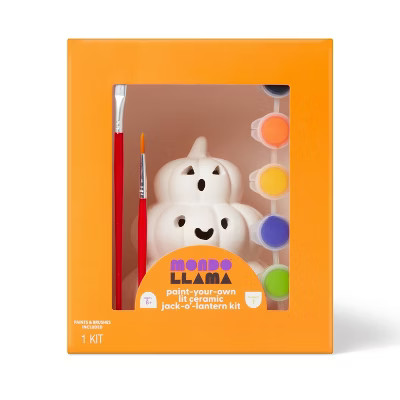 Halloween Craft Lit Ceramic Pumpkins Painting Kit - Mondo Llama™ | Target