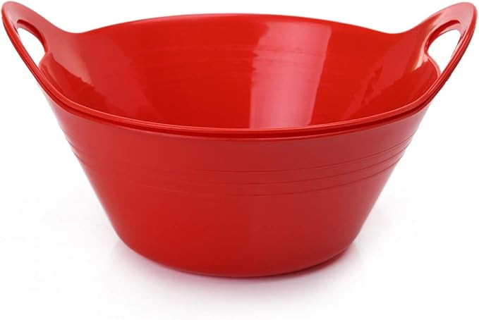 Mintra Home Plastic Bowls with Handles (4.5L Large 2pk, Red) | Amazon (US)