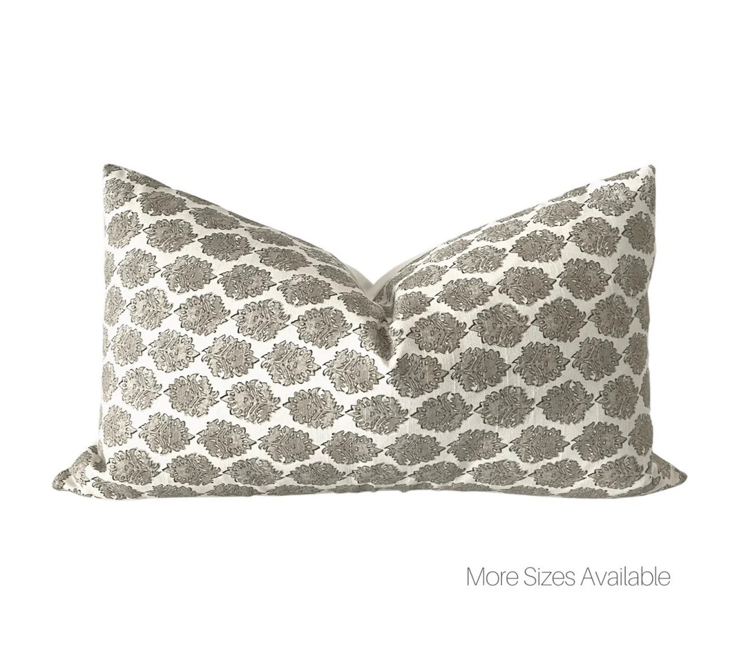 SIERRA  Floral Block Print Pillow Cover  Boho Pillow  - Etsy | Etsy (US)