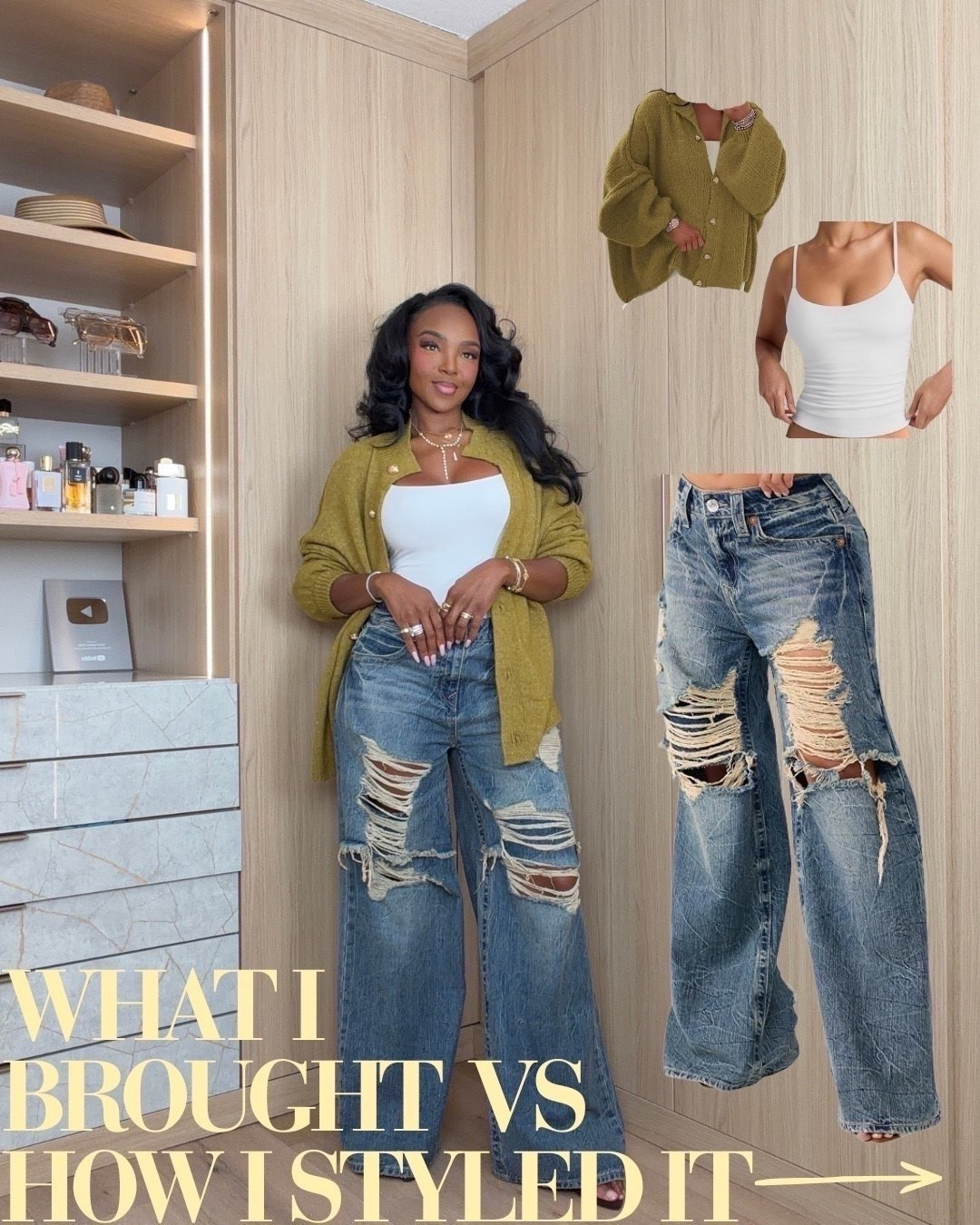 CASUAL FALL, BUT MAKE IT GOOD 💚

What I bought vs. how I styled it! An oversized olive cardigan, fitted white tank and distressed wide-leg jeans make the perfect easy fall outfit. Casual enough for everyday but still cute for brunch, errands, lunch or a weekend out.

distressed wide leg jeans • olive green cardigan • oversized cardigan outfit • white tank top outfit • casual fall outfit • fall denim outfit • wide leg jeans outfit • ripped jeans outfit • everyday fall style • casual chic outfit • brunch outfit idea • weekend outfit inspiration • petite fall fashion • women’s fall outfits • trendy denim outfit • layered fall outfit • elevated casual style • fall fashion finds

Wearing: Size Small | 5’4” | 140 lbs | 34D-27-40

Download the FREE LTK app & follow me (@kirasfashionfinds) to shop all my daily finds.

#LTKPetite #LTKStyle #LTKFindsUnder100

#LTKmomlife #LTKgrwm