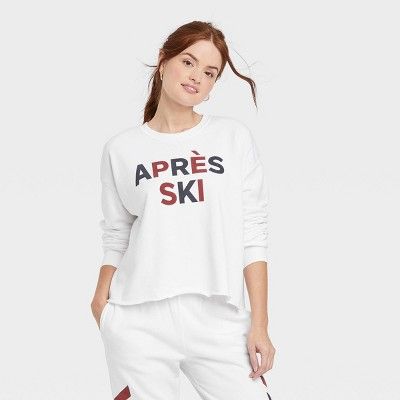 Women's Apres Ski Graphic Sweatshirt - White | Target