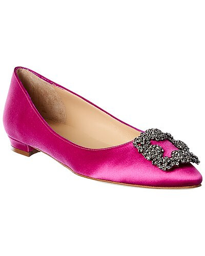 Manolo Blahnik Hangisi Satin Flat | Gilt