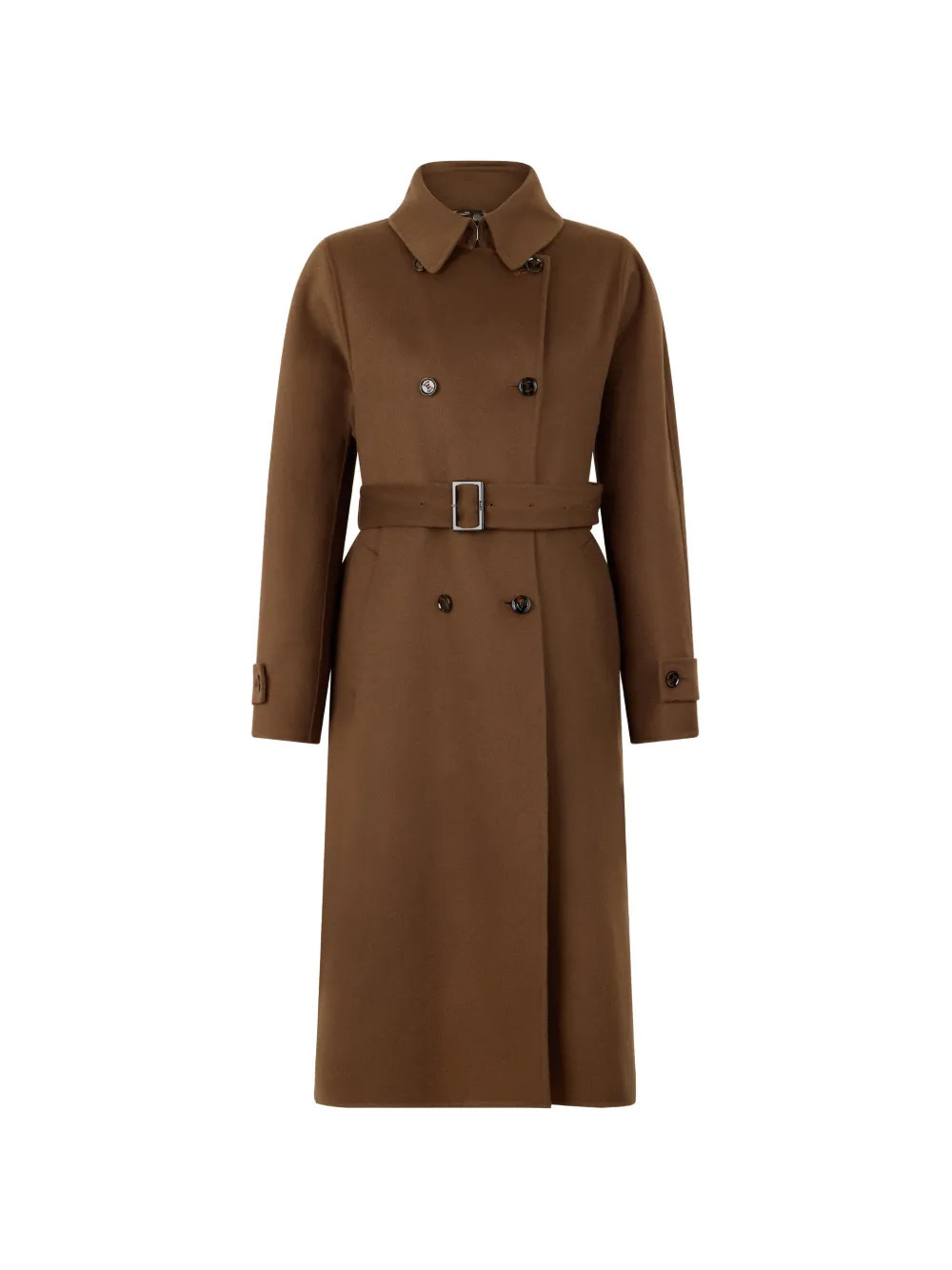Moorer belted long-sleeve coat - Brown | Farfetch Global