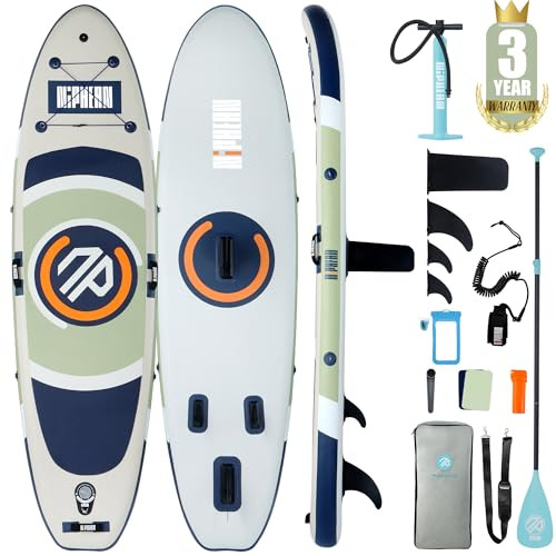 Niphean Inflatable Stand up Paddle Board with StabilTrac Fin, 400LBS Capacity & Wide EVA Inflatable Paddle Boards for Adults & Youth, Lightweight SUP Board for Yoga & Fitness with Easy-Carry Strap | Amazon (US)