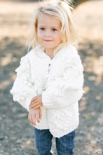 Mini Devin Heart Knit Cardigan | Morning Lavender