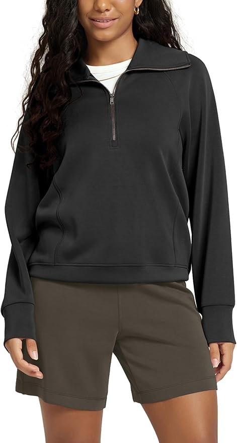 ODODOS Modal Soft Half-Zip Sweatshirts for Women Long Sleeve Relaxed Fit Collared Pullover Top | Amazon (US)