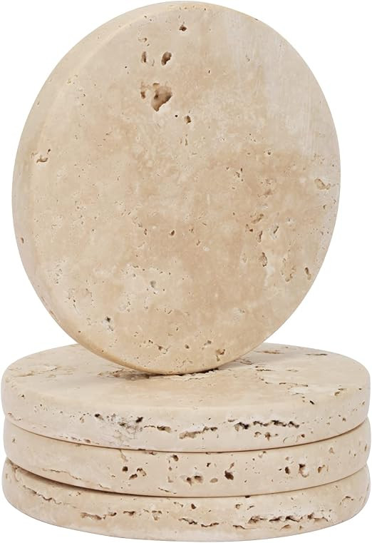 WORHE Marble Coaster for Drinks 4” Diameter Round Drink Coaster for Christmas Countertops from ... | Amazon (US)